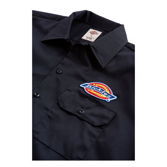Dickies Clintondale Short Sleeve Work Shirt, Black Shirt Dickies
