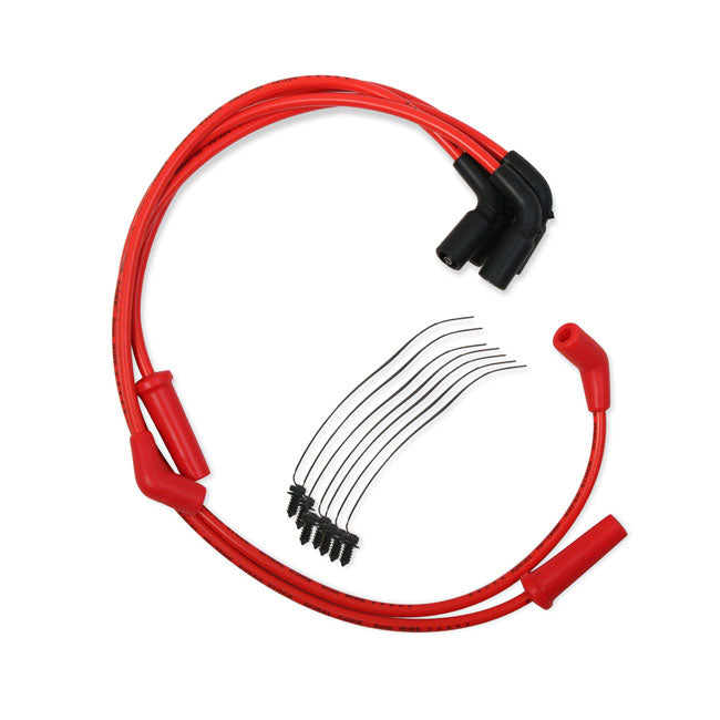 Accel, 8mm Ferro Spiral core spark plug wire set. Red SPARK PLUG WIRES Accel