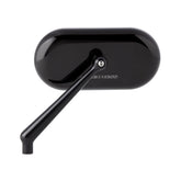 Left Forged Oval Mirror, Black Mirrors Arlen Ness