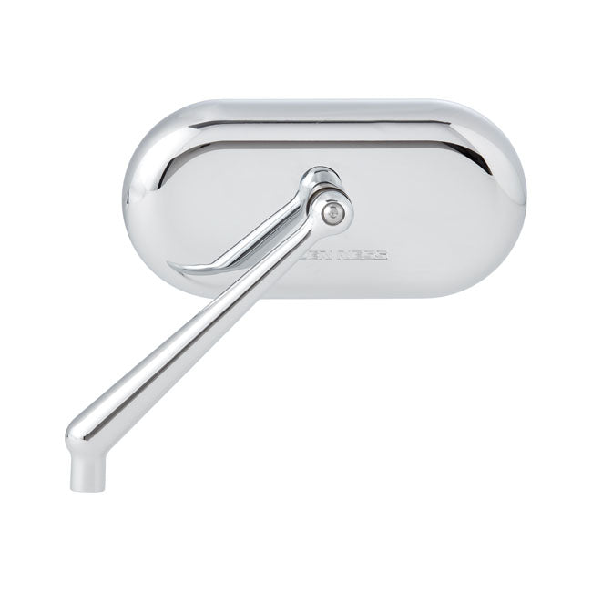 Left Forged Oval Mirror, Chrome Mirrors Arlen Ness
