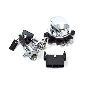 Flhr Ignition Switch & Saddlebag Lock Kit. Chrome Switches Ignition Mcs