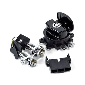 Flhr Ignition Switch & Saddlebag Lock Kit. Black Switches Ignition Mcs