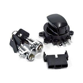 Flhr Ignition Switch & Saddlebag Lock Kit. Black Switches Ignition Mcs