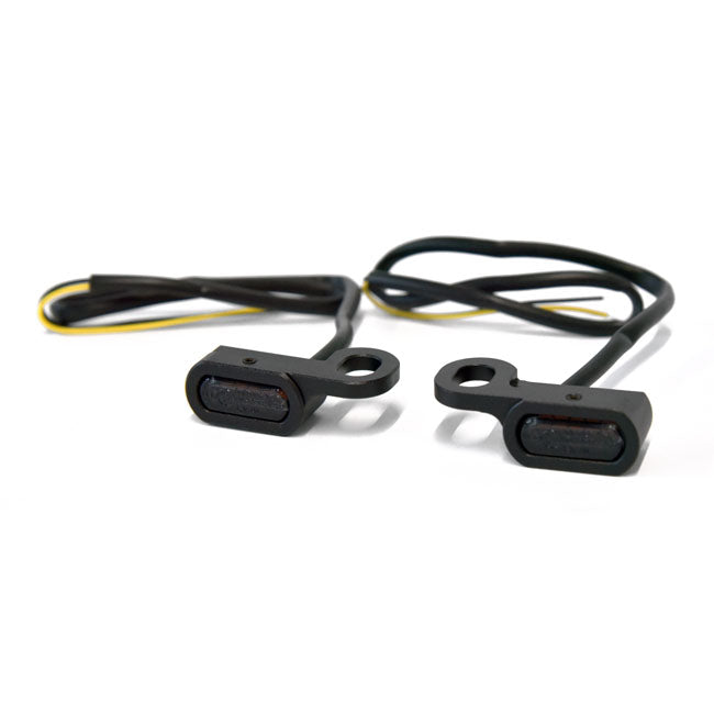 Fastline, Below Bar Led Turn Signal Set. Black Turn Signals Led Mcs