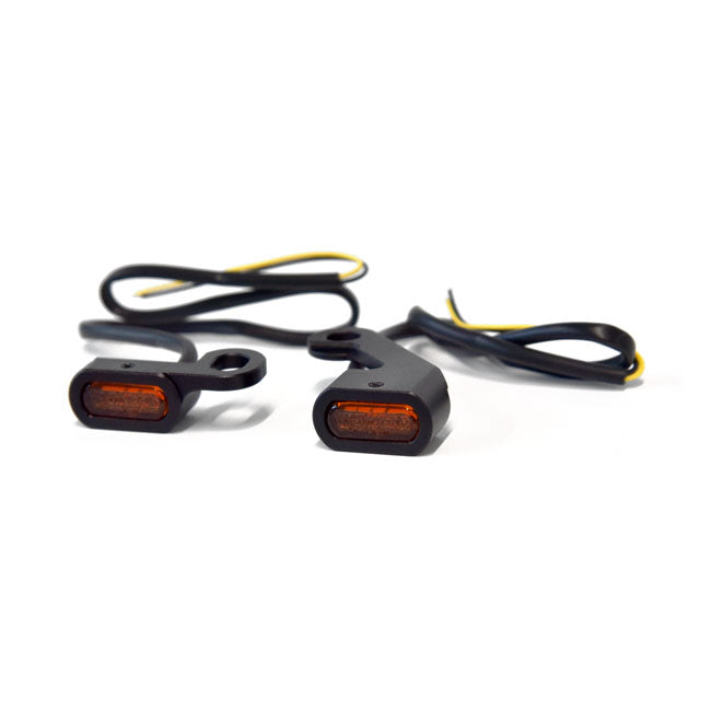 Fastline, Below Bar Led Turn Signal Set. Black Turn Signals Led Mcs