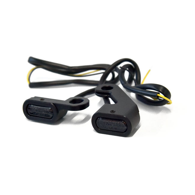 Fastline, Below Bar Led Turn Signal Set. Black Turn Signals Led Mcs