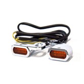 Fastline, Below Bar Led Turn Signal Set. Chrome Turn Signals Led Mcs