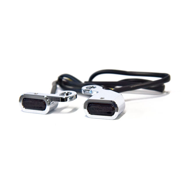 Fastline, Below Bar Led Turn Signal Set. Chrome Turn Signals Led Mcs