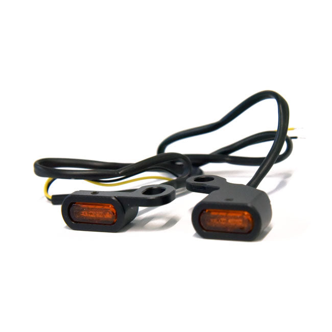 Fastline, Below Bar Led Turn Signal Set. Black Turn Signals Led Mcs