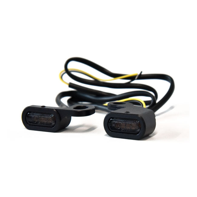 Fastline, Below Bar Led Turn Signal Set. Black Turn Signals Led Mcs