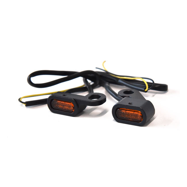 Fastline, Below Bar Led Turn Signal Set. Black Turn Signals Led Mcs