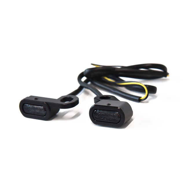 Fastline, Below Bar Led Turn Signal Set. Black Turn Signals Led Mcs