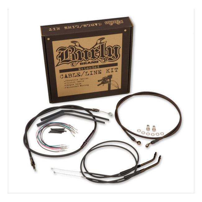 Burly Brand Cntrl Kit 12 Tbar Xl Abs Apehanger Cable/Line Kits Burly Brand