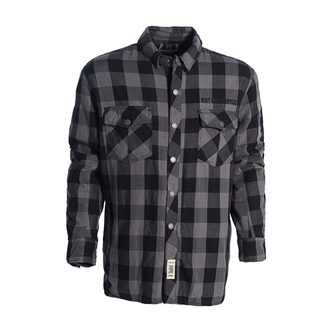 West Coast Choppers "Dominator" Riding Flannel Shirt - Grey & Black Shirts West Coast Choppers S