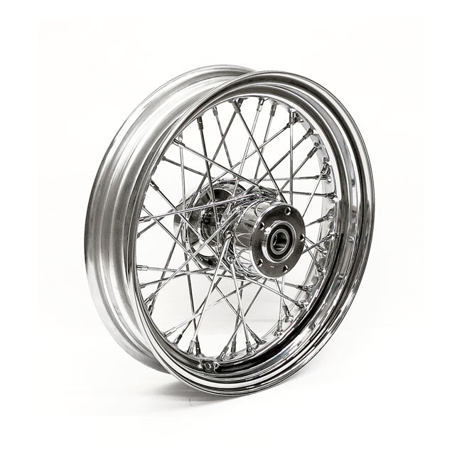 3.00 X 16 Front Wheel 40 Spoke Chrome Front Wheels 21 Inch Mcs