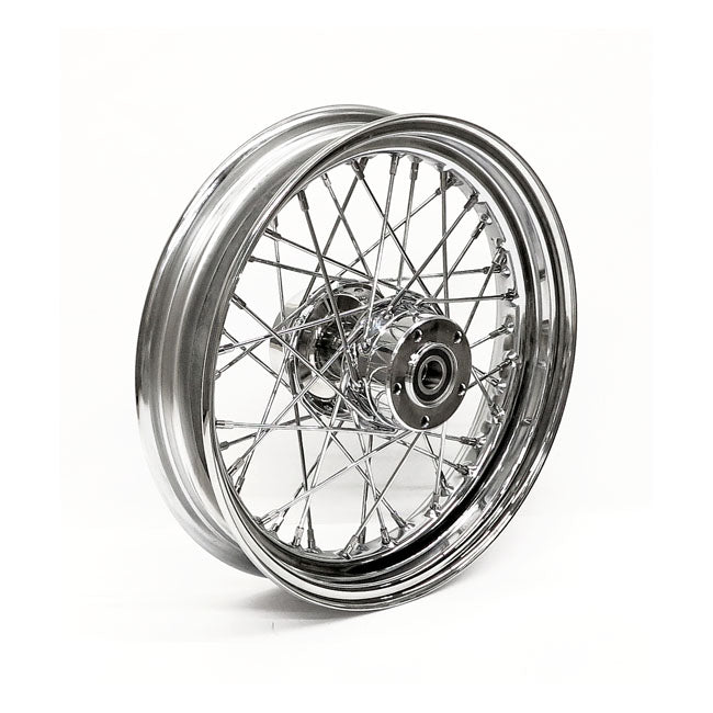 3.00 X 16 Front Wheel 40 Spoke Chrome Front Wheels 21 Inch Mcs