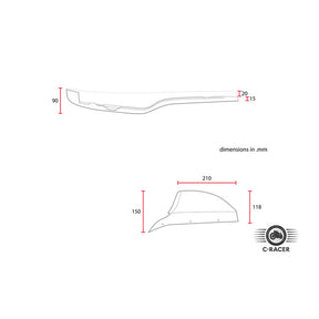 C-Racer CX500 Flat & Cowl seat black SEATS C Racer