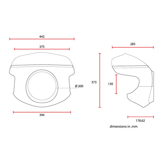 C-Racer universal Cafe Racer mask No7.1 HEADLAMP MASK KITS C Racer