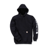 Carhartt Sleeve Logo Hoodie, Black Hoodies Carhartt S