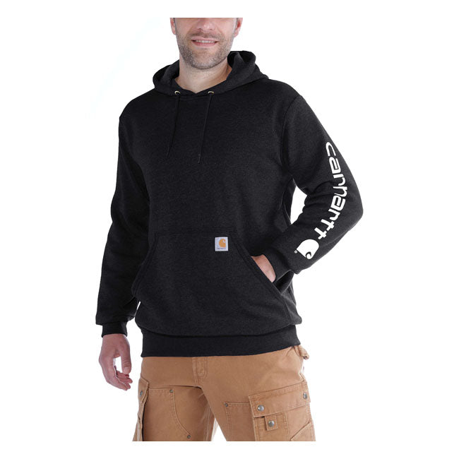 Carhartt Sleeve Logo Hoodie, Black Hoodies Carhartt