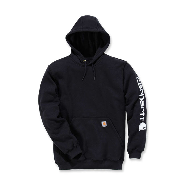 Carhartt Sleeve Logo Hoodie, Black Hoodies Carhartt S