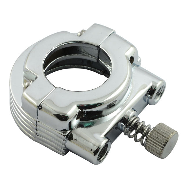 Throttle Clamp Set, Dual Cable. Chrome Throttle Clamps Mcs
