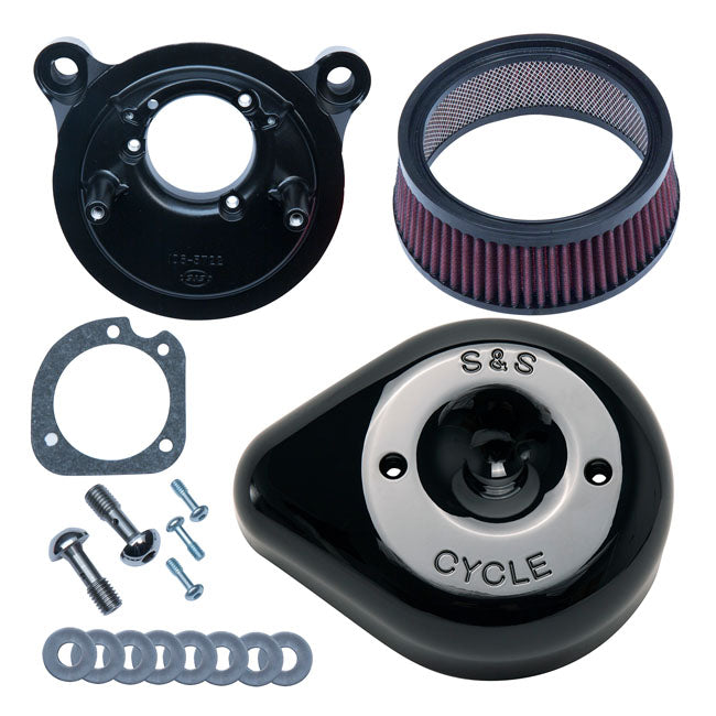 S&S Stealth Teardrop Air Cleaner Kit, Black - 18-24 Softail & 17-25 Touring