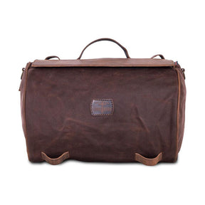 Long Ride, Roll Bag Waxed Cotton Narrow. Brown Wax Touring Luggage Longride