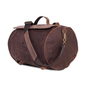 Long Ride, Roll Bag Waxed Cotton Narrow. Brown Wax Touring Luggage Longride