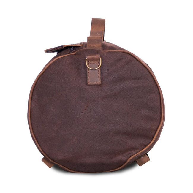 Long Ride, Roll Bag Waxed Cotton Narrow. Brown Wax Touring Luggage Longride