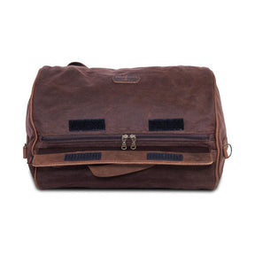Long Ride, Roll Bag Waxed Cotton Narrow. Brown Wax Touring Luggage Longride