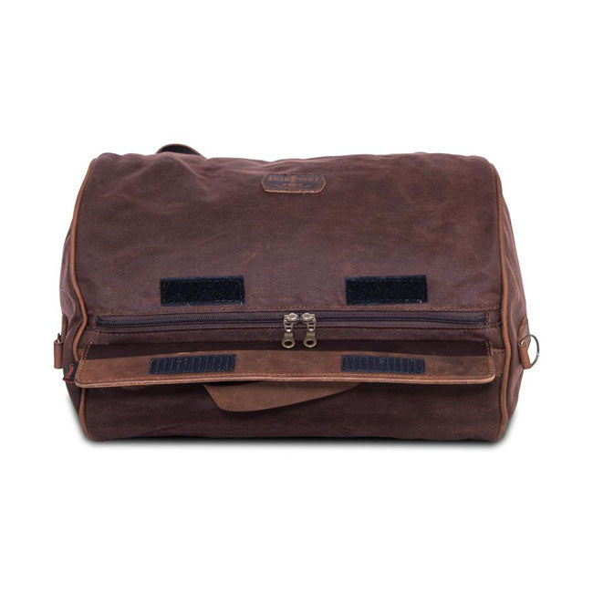 Long Ride, Roll Bag Waxed Cotton Narrow. Brown Wax Touring Luggage Longride
