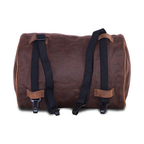 Long Ride, Roll Bag Waxed Cotton Narrow. Brown Wax Touring Luggage Longride