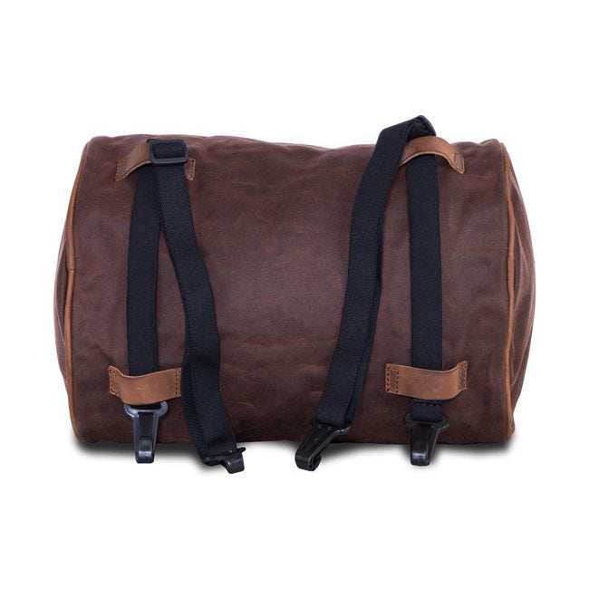 Long Ride, Roll Bag Waxed Cotton Narrow. Brown Wax Touring Luggage Longride