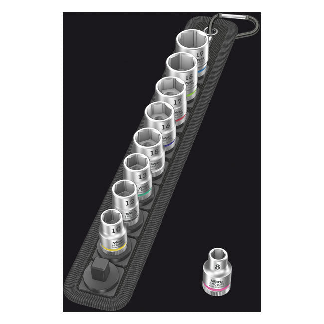 Wera socket belt with 3/8" drive hex sockets - Metric TOOLS SOCKET SET Wera