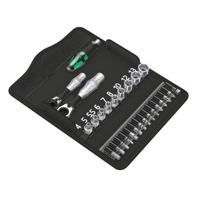 Wera Zyklop ratchet kit Kraftform Mini 2, 1/4" drive Metric TOOLS SOCKET SET Wera