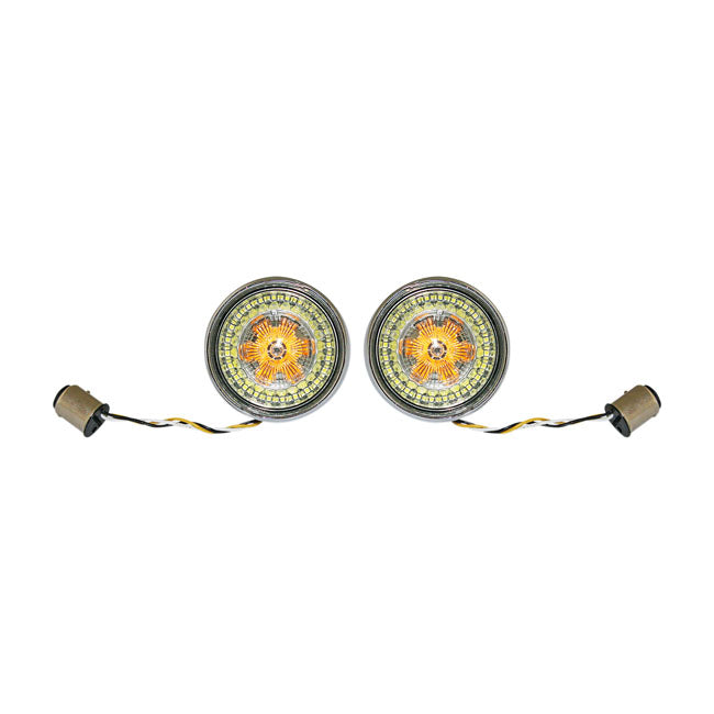 Custom Dynamics ProBeam® Amber/White Front LED Bullet Turn Signals - Harley Davidson & Indian Turn Signals Inserts Custom Dynamics