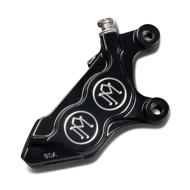 4 Piston Direct Bolt-On Front Caliper Right, Contrast Cut - Touring & Softail & Sportster Brake Calipers Performance Machine