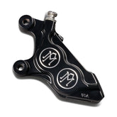 4 Piston Direct Bolt-On Front Caliper Left, Contrast Cut - Touring & Softail & Sportster Brake Calipers Performance Machine