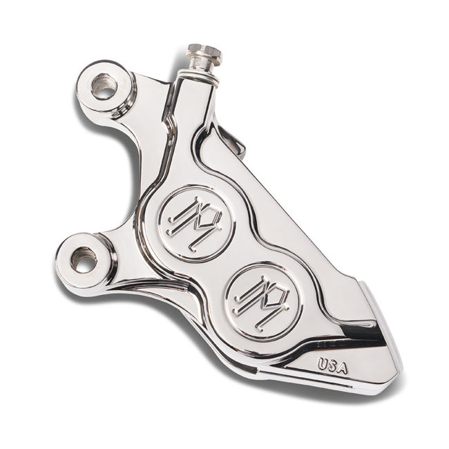 4 Piston Direct Bolt-On Front Caliper Left, Chrome - Touring & Softail & Sportster Brake Calipers Performance Machine