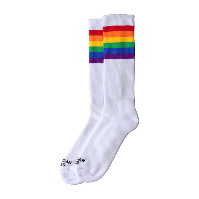 American Socks Rainbow Pride Mid High classic socks white Socks American Socks