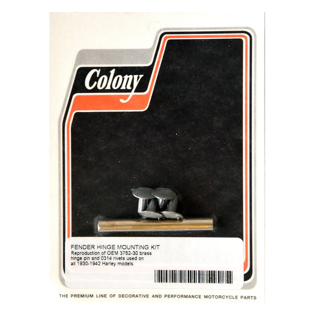 Colony, fender hinge pin and rivet kit FENDER MOUNT KITS Colony
