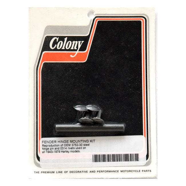 Colony fender hinge pin and rivet kit FENDER MOUNT KITS Colony