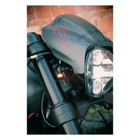 Cult-Werk, front turn signal brackets. Black TURN SIGNALS MOUNTS Cult Werk