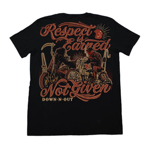 Down N Out Respect Is Earned T Shirt Black T-Shirt Down N Out