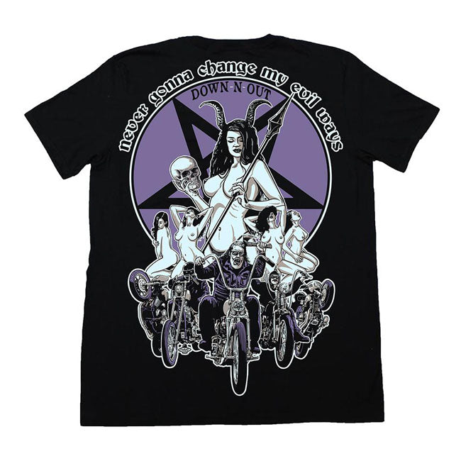 Down N Out Evil Ways T Shirt Black T-Shirt Down N Out