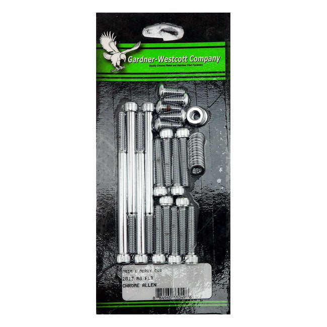 Gw, Primary & Derby Cover Hardware Kit. Chrome Gardner Westcott