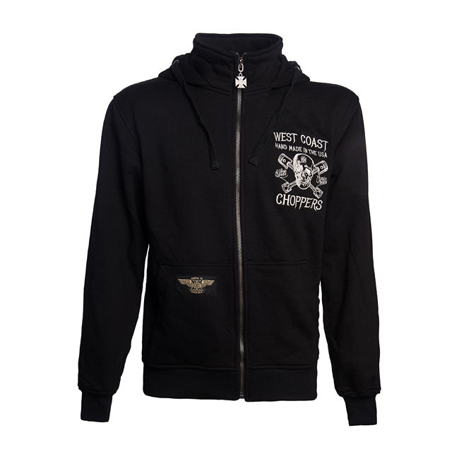 "High Speed" Zip Hoodie - Black Hoodie West Coast Choppers