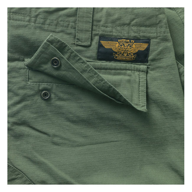 West Coast Choppers "Caine Ripstop" Cargo Pants - Green Pants West Coast Choppers