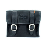 Longride, ''Mini'' Waxed Cotton Saddlebag. Black Touring Luggage Longride